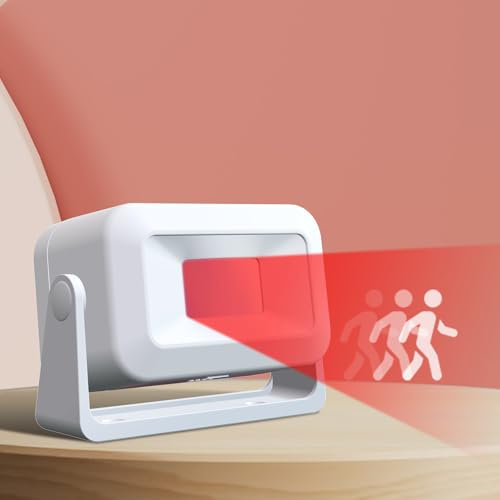 Motion Sensor Shed Alarm with Siren Rechargeable Door Alarm Sensor 130dB Doorbell Chime for House Garage Van Shed Shop Car JSIEEM