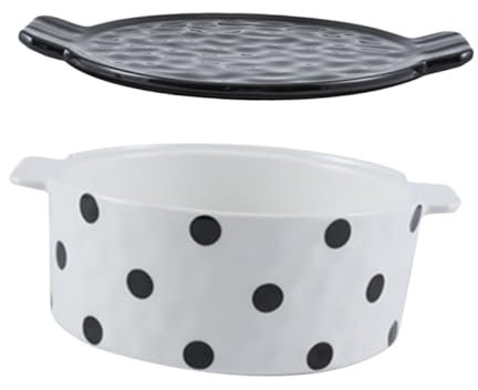 Hoement Ciotola Da Forno in Ceramica Ciotola Per Zuppa Portafrutta Con Coperchio Design Elegante