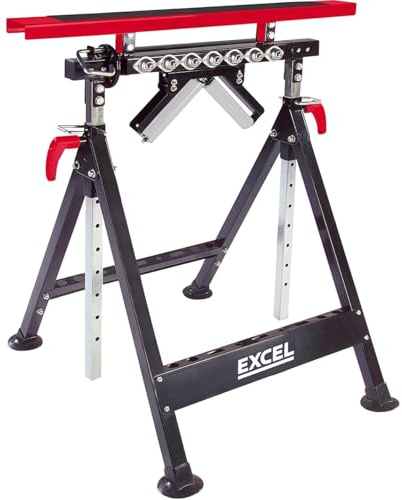 Heavy Duty Portable Workmate Folding Trestle Work Bench Stand Height Adjustable, Heavy-duty square steel construction, Adjustable Height, Roller V-support, Stationary support 200 kg Capacity