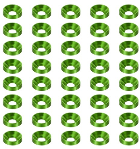 PATIKIL Arandela Avellanada M3, 40 Piezas de Aluminio Anodizado de Aleación de Aluminio con Tornillo de Cabeza Plana para Accesorios Mecánicos, Piezas de Modelos DIY, Verde