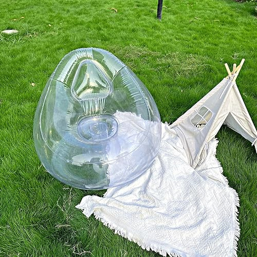 Baiao Clear Inflatable Chair,Transparent Inflatable Couch Chair Sofa, Blow Up Couch Bean Bag Lazy Sofa Chair for Room,Funny Indoor/Outdoor Furniture
