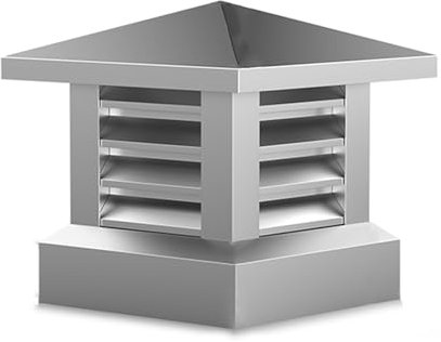 Comignolo In Acciaio Inossidabile 304, Tappo Per Canne Fumarie Da Tetto Base Quadrata Accessori Inclusi, Coperchio Comignolo Per Camino Antipioggia Da Esterno Base, Tappo Per Camino(600*600mm/23.6*23.