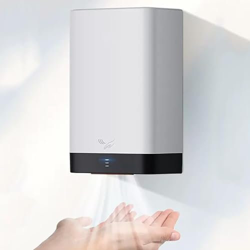 JDSHFEN Asciugamani da Parete Automatici Asciugatura delle Mani in Bagno 10-15 Secondi Asciugatura Rapida 900 W Asciugamani Elettrico Potente per Uso Commerciale o,Bianco