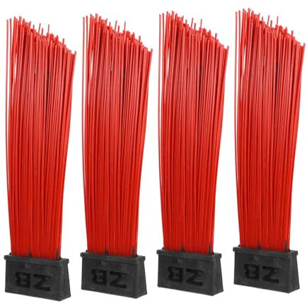 Gatuida 4pcs Robust Cleaning Broom Push Broom Head Steel Wire Bristles for Dust Removal Portable Utility Brush