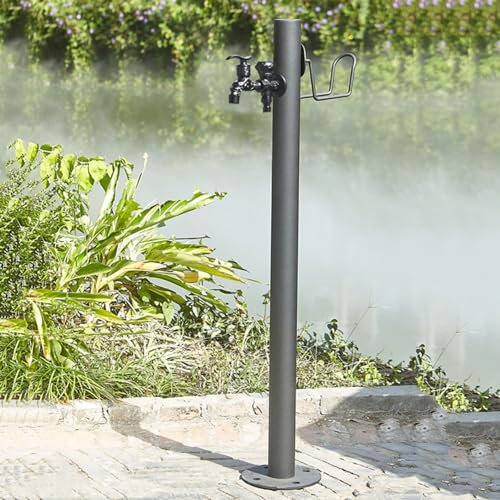 Colonne d'eau de jardin verticale en acier inoxydable 304 avec protection contre le gel et les fissures, robinet d'eau à montage au sol pour jardin, fontaine, fontaine