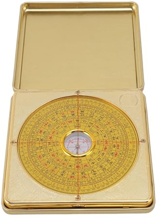 Tyenaza Feng Shui Luo-Pfanne, präzises Eisen mit umklappbarer Abdeckung, Feng Shui-Kompass zum Erlernen von Wohn-Feng Shui (4.7 INCH)