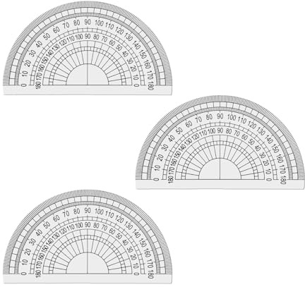 Tabanzhe 3PCS Plastic Protractors – 180 Degree 4-Inch Clear Math Protractor for Angle Measurement, Students, Teachers, School, Office Use
