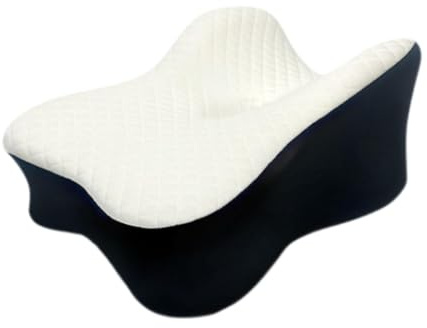 Folpus Coussin de Genou pour dormeurs latéraux, Coussin de Soutien en Mousse à mémoire de Forme pour Les Jambes Dormant sur Le côté, pour la Maison, Noir et Blanc