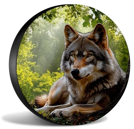 Reifenschutz Grauer Wolf Wetterfest Reifentüten Uv-Schutz Reifentaschen Für Trailer Auto SUV 16 inch