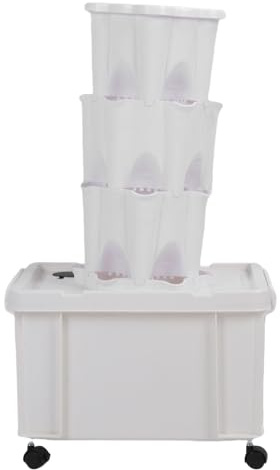 Tour Hydroponique, Système de Culture Hydroponique 18 Pods Abs avec Pompe pour Légumes (Prise UE)