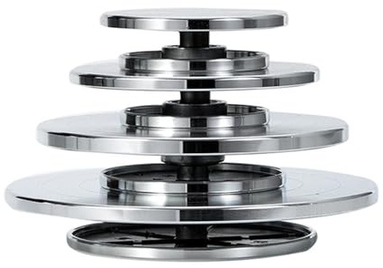 IZHAOGJING TöPferscheibe, Drehscheibe TöPfern Doppelseitiger Drehteller Aus Aluminiumlegierung for Keramik-Ton-Skulptur-Plattform, Töpferscheibe, Otierende Werkzeuge(25cm)