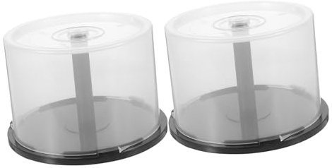 Toddmomy Contenitore Porta Dvd in Plastica 2 Pezzi, Capienza 50 Cd, Organizer Protettivo per Raccolta CD su Scrivania o Scaffale