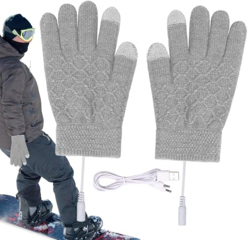 USB Heated Gloves,USB Electric Touchscreen Mittens - Heated Gloves for Women - for Men Women Kids Camping Football Motorcycle Work Running