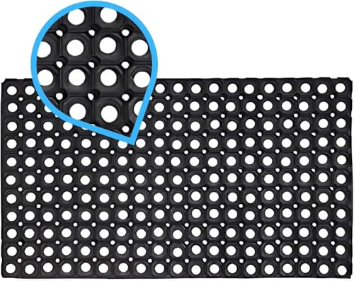 Trendi Hollow Rubber Mat – Grass Protection & Safety Flooring for Playground, Pool Decking & Garden – Non-Slip Heavy-Duty Lawn Drag Mat (1x1.5m)