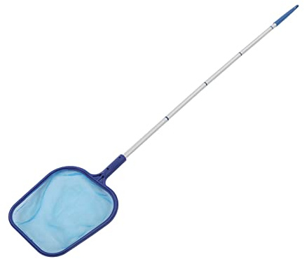 SEAFRONT Juego de Red Desnatadora con Cabezal de Aspiradora para Piscina con Poste Extraíble, Malla Duradera para una Limpieza y Mantenimiento Eficientes de la Piscina