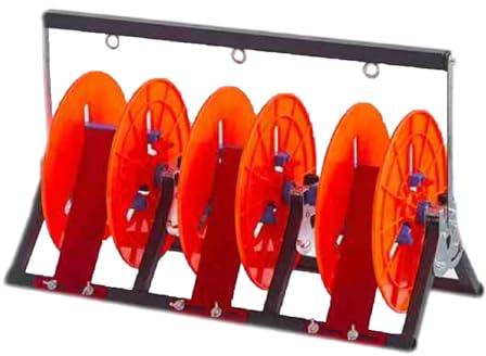 Generisch Kabeltrommelgestell, Mehrfachspulen-Kabelabroller, robuster Kabelorganisator für Werkstatt und Baustelle, effizientes Kabelmanagement (65x30x41cm)