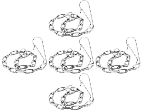 Gadpiparty Catena per Catena di Sollevamento Wc in Acciaio Inossidabile 304 da 5 Pezzi, Kit di Sostituzione per Valvola a Battente, Accessori per Serbatoio Wc Compatibili per Uso Domestico