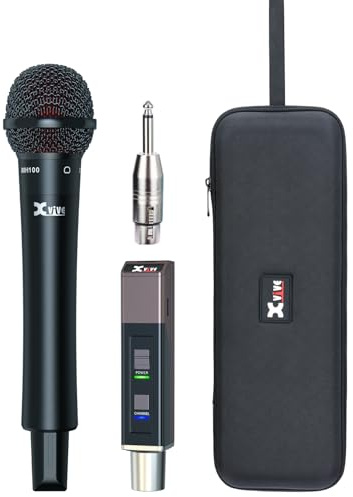 Xvive M5 Handheld Compact Wireless Microphone System, 5.8GHz Wireless XLR Transmitter and Handheld Mic Receiver, 24-bit/48kHz Clear Audio,10H Rechargeable Battery, for Karaoke,Singing, DJ, Church