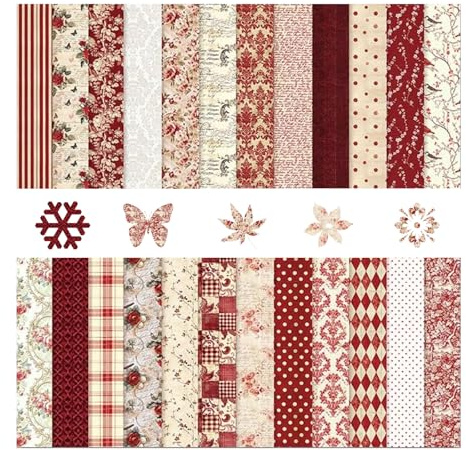 Scrapbook Papier Buntes 24 Blatt Bastelpapier mit Muster 30,5x30,5 cm | Doppelseitiges Decoupage Papiere Motivpapier Vintage Dekorpapier Designpapier für Scrapbooking, Basteln, Journal