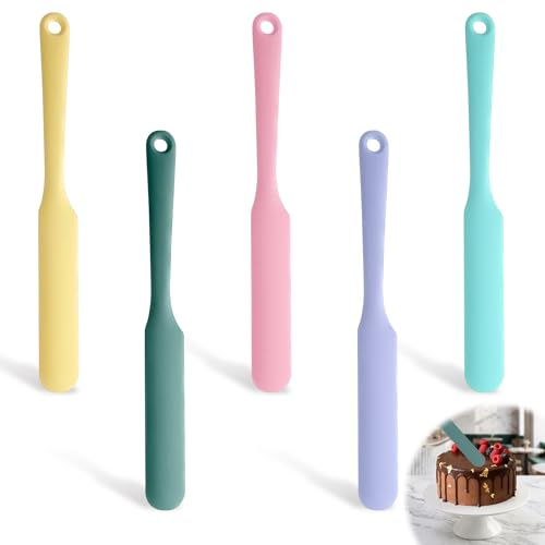 Classicseali 5 stycken smal silikonspatel, Sourdough Spatula, silikonspatel lång 20,7 cm, silikondegskrapa värmebeständig för repor, blandning och fördelning