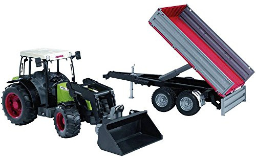 Bruder 02112 - Claas Trattore Nectis 267 F Con Benna E Rimorchio (1 Accessorie)