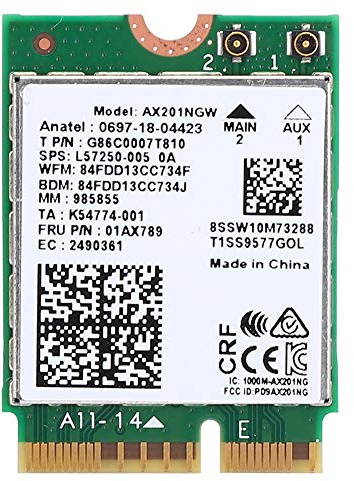 ASHATA AX201NGW WiFi 6 Netzwerkkarte, 2400M WLAN & Bluetooth 5.0 Karte für M.2 CNVi02 Schnittstelle, nur für 64 Bit Geräte