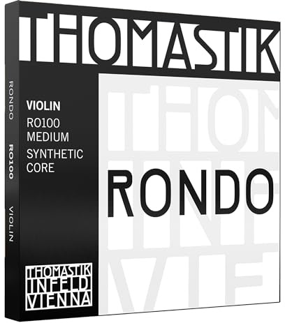 Thomastik-Infeld Rondo Violin Strings RO100, Synthetic Core Set for Professionals - Tin-plated E, Aluminum A, Silver D&G – Deep Tonal Intensity with Compact Focus – Vast Dynamic Range - Made in Vienna