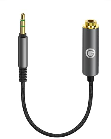 GEEKRIA 3.5mm Stereo Male to 4.4mm Balanced Female Adapter Cable, Hi-Fi Converter for Headphone Amps, Aluminum Alloy Connector (0.5ft)
