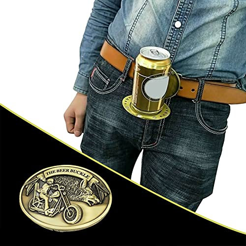 Hunpta @ Gürtelschnalle Flaschenschnalle Getränkehalter Bierholster, lustige Metall Gürtel Kopf, Damen und Herren Flasche Schnalle Bier Halter, Geeignet für Grill, Bar, Party, Fußballspiel