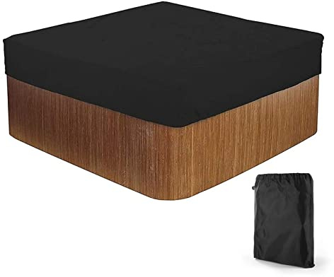 PRELGOSP Whirlpool Abdeckung, Wasserdicht, Quadrat, Thermoabdeckung für Spa Whirlpool Badewanne, 215 * 215 * 30cm, Schwarz, UV-beständig, staubdicht, hitzebeständig, kältebeständig