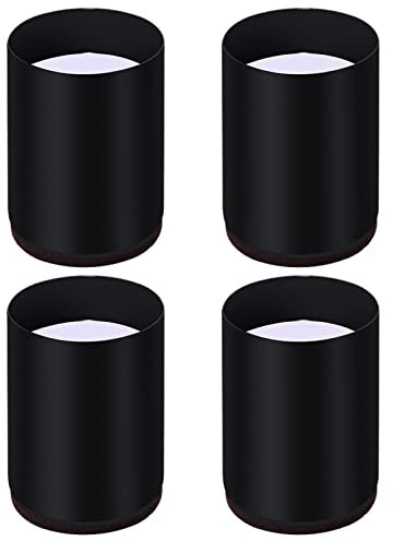 4 Pièces Rehausseur de Meubles en Acier au Carbone 5cm, Autoadhésif Pieds de Support de Meubles, Pieds d'éléphant, pour Garde Robe Sofa Chaise Table Lit (5.7x5 cm/2.2x2 in,Black)