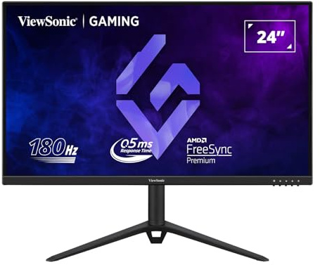 ViewSonic VX2428J 60,5 cm (24 Zoll) Gaming Monitor (Full-HD, IPS, 165 Hz, 1 ms, FreeSync Premium, HDMI, DP, Lautsprecher, Höhenverstellbar) Schwarz