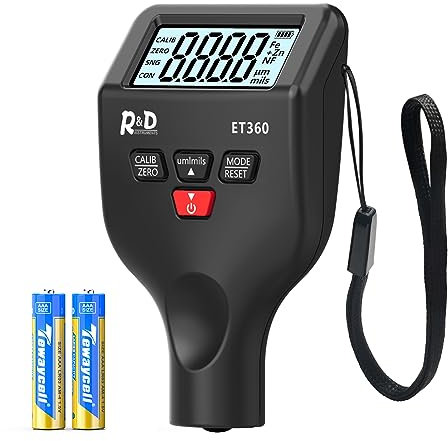 Lackmessgerät Auto RDINSCOS Schichtdickenmessgerät Autolack Lackdickenmessgerät für Auto Car Karosserie 0-1500μm LCD Display Für Eisen Aluminium und Zinkdetektion