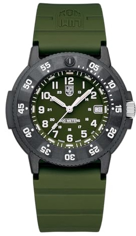 Luminox Analog schweizisk kvartsurverk för män med plastarmband XS.3013.EVO.S, Grön, Rem