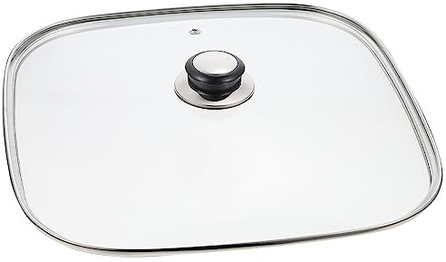 Kichvoe Eckiger Glasdeckel Für Töpfe Und Pfannen Hitzebeständig Praktischer Topfdeckel Mit Knauf Transparente Abdeckung Für Sichthaltung Beim Kochen Einsetzbar Für Küche