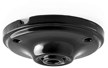 Lightstock 60310148 Baldaquin de plafond en porcelaine, Noir, 1 pièce