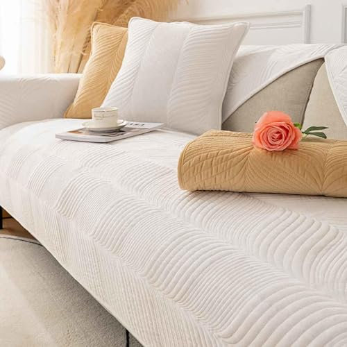 YSZBD Sofa Überzug L/u Form Sofabezug 3/2/4/1 Sitzer Sofaschoner rutschfest Ecksofa Bezug Sofahusse Hund Katze Überwurf Hundedecke Waschbar Jahreszeiten Universal,Beige-70x180cm