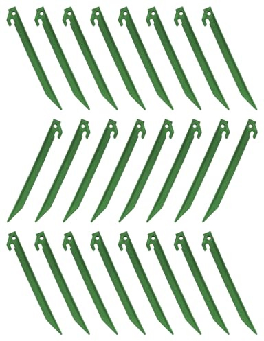 Kunststoff-Zeltheringe, Garten-Landschafts-Heringe, Markisenpfahl, Camping, Wohnwagen, 24 Packungen (grün)