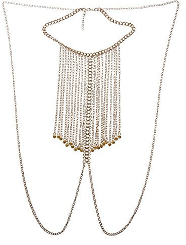 Fvoagaou Gold Quaste Glocken Feine Kette KöRperkette Bikini Sommer