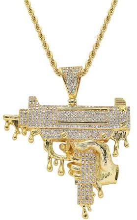 GleaMora Männer Ins Stil Pistole Anhänger Punk Hip Hop Halskette Vintage Schmuck Licht Luxus Jubiläum lässig Geburtstagsfeier Geschenk