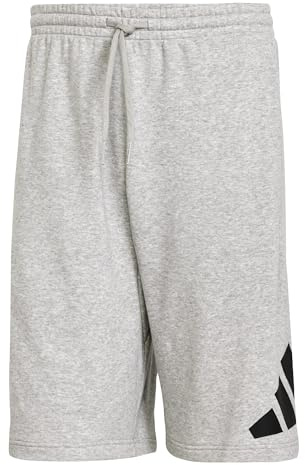 adidas Hombre Essentials Big Logo French Terry Short Shorts, Medium Grey Heather/Black, S