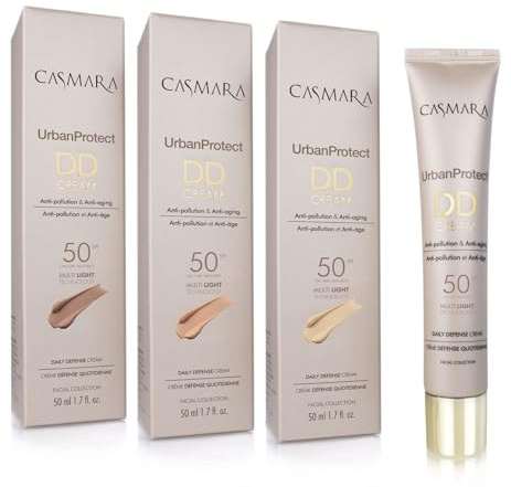 Casmara, URBAN PROTECT DD Cream, FPS 50, DARK Tone - 02 -, 50 ml fuktgivande och anti-aging ansiktskräm med färg för daglig användning och alla hudtyper