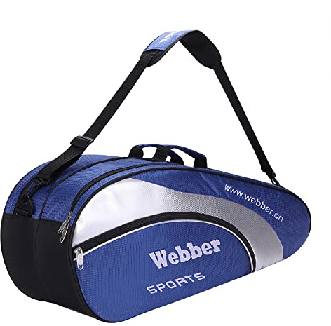 Sac de Raquette de Badminton Tennis Étanche Sac de Badminton à Dos Grande Capacité 3 à 6 Raquettes Sacoche de Tennis Portable Sacoche de Rangement Sport Réglable avec Compartiment Chaussures