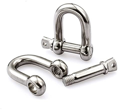 U-Bolzen Edelstahlbefestigung, 10 Teile/los Edelstahl U-Bolzen Kabel Schnalle M4/M5/M6/M8 D Geformt Manschettenknöpfe Schäkel typ U Sling Seil(Size:M8)