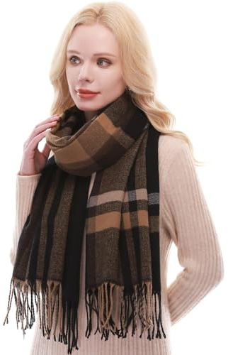 RIIQIICHY Bufanda Mujer Invierno Cuadros Pañuelos Fular Foulard Grande Pashmina Chal Fiesta Estola