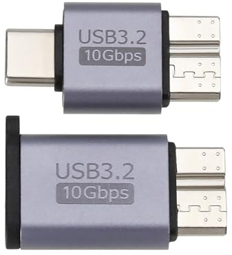 VGOL 2 Stück USB C Stecker/-Buchse auf USB Micro B Stecker Festplattenkonverter 10 Gbit/s USB 3.2 Adapter Kompatibel mit Toshiba Kompatibel mit Seagate