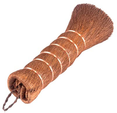 BCOATH Natural Palm Fibre Tea Brush Cleaning Tool Mr Handle Soft Sweeping Brush for Kitchen for Teapot Ceremony Utensils