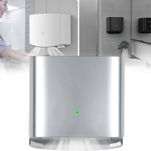 Asciugamani elettrico per servizi igienici Asciugamani elettrico automatico a induzione commerciale, macchina per asciugatura ad aria calda montata a parete 1250 W Asciugamani elettrico ad alta velo