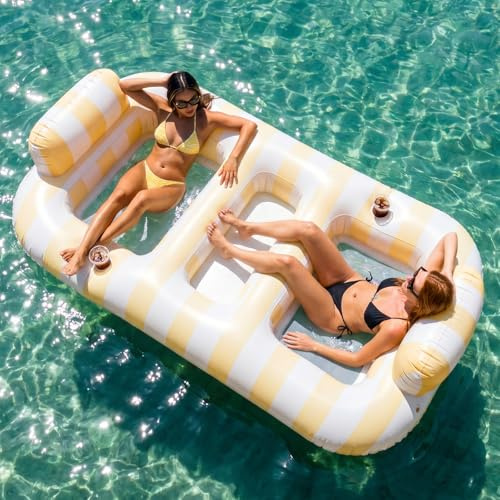 Float Joy Colchoneta Piscina Hinchables para Piscina Flotadores Adultos 200 x 120cm Sillon Hinchable Hamaca inchables Piscina Tumbona