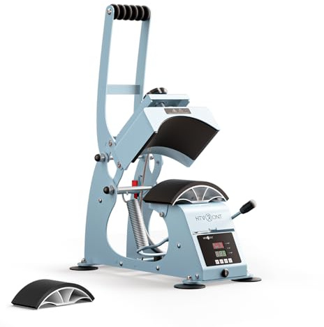 HTVRONT Hat Press Machine - Heating Caps with 2 Plates and Turnbuckle, Precise Temperature Control Timer, Transfer Vinyl, Sublimation (Blue) | 2 Platens & Caps Stretcher, for Caps with Memory Mode and Non-Slip Base for Heat Transfer Vinyl